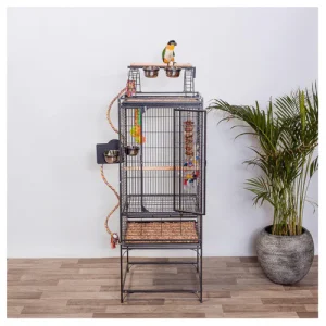 Keddoc Papegaaienkooi Denver Donkergrijs 50x50x154 cm