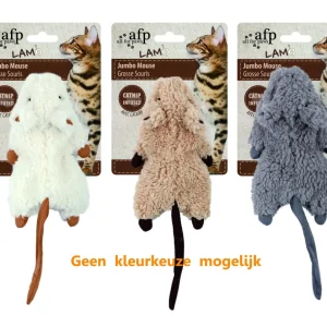 Afp Jumbo Muis Crinkle Lamswol Met Catnip Assorti