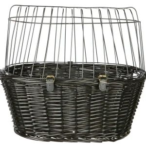 Trixie Wilgen Fietsmand Voorop Zwart Met Kussen En Kap