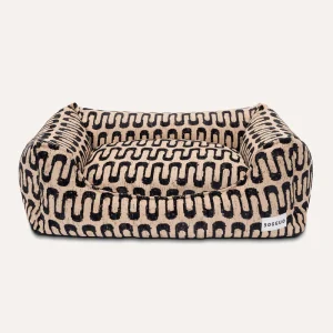 Dogguo hondenmand retro wave - beige/zwart