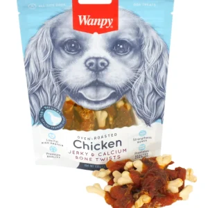 Wanpy Oven-Roasted Chicken Jerky / Calcium Bone Twists