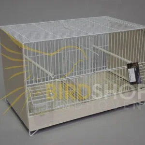 Domus Broedkooi Wit Gepoedercoat met Beige Lade (55 x 31 x 34 cm)