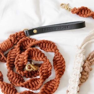 Macrame leren riem spiraal