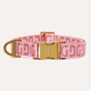 DOGGUO Halsband - DG print - roze/mokka