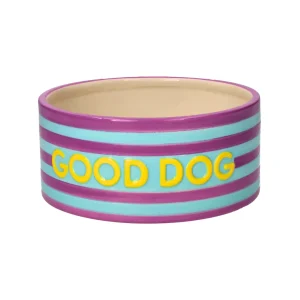 Love Pets Bowl M Good Dog Purple Blue