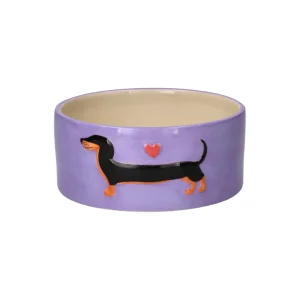 Love Pets Bowl S Dachshund Purple