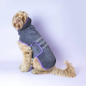 Honden badjas antraciet Furry Original