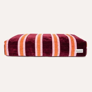 Dogguo hondenkussen - streep print - bordeaux/oranje/roze
