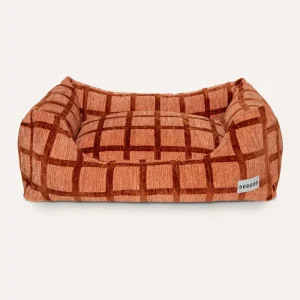 Dogguo hondenmand vierkant print mokka bruin