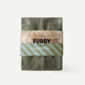 Honden droogdoek olijf groen Furry Original