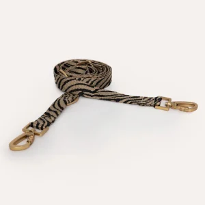 DOGGUO Hondenriem - zebra print - beige/zwart